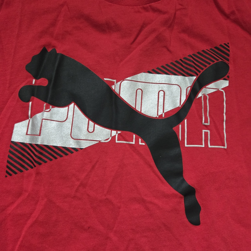 5/$20 Puma Kids Red Short Sleeve Tee with Logo Size 8 - Picture 2 of 5